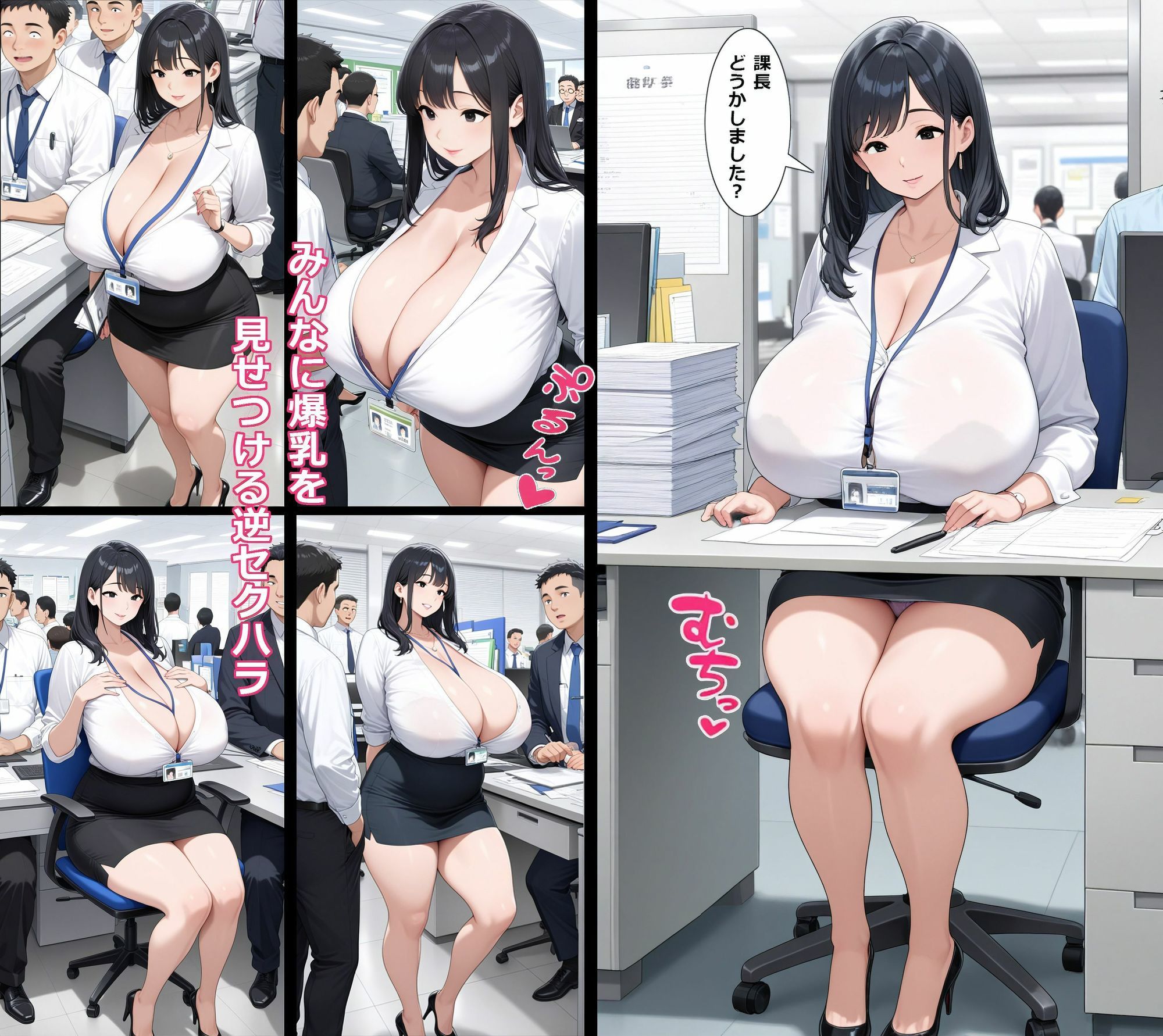 超乳爆乳輪OLの逆セクハラ - サンプル画像 1
