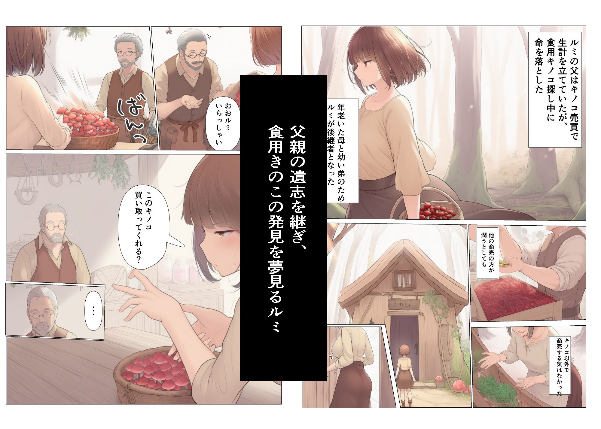 きのこより快感に溺れて 〜きのこ商人ルミ〜 - サンプル画像 1