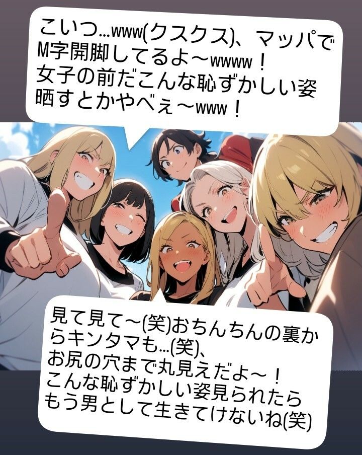 いじめっ娘倶楽部のSPH文庫 短小包茎くんイジメ 屋上編 第1話 ヤンキーデビューの軟弱男子が不良の先輩女子にシメられて短小包茎チンポを晒し者に - サンプル画像 7