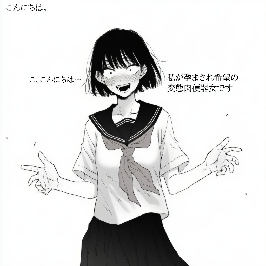 妊娠希望肉便器女・深淵さん 孕まされ希望の変態肉便器JKに無責任中出ししまくって妊娠させる。 - サンプル画像 1