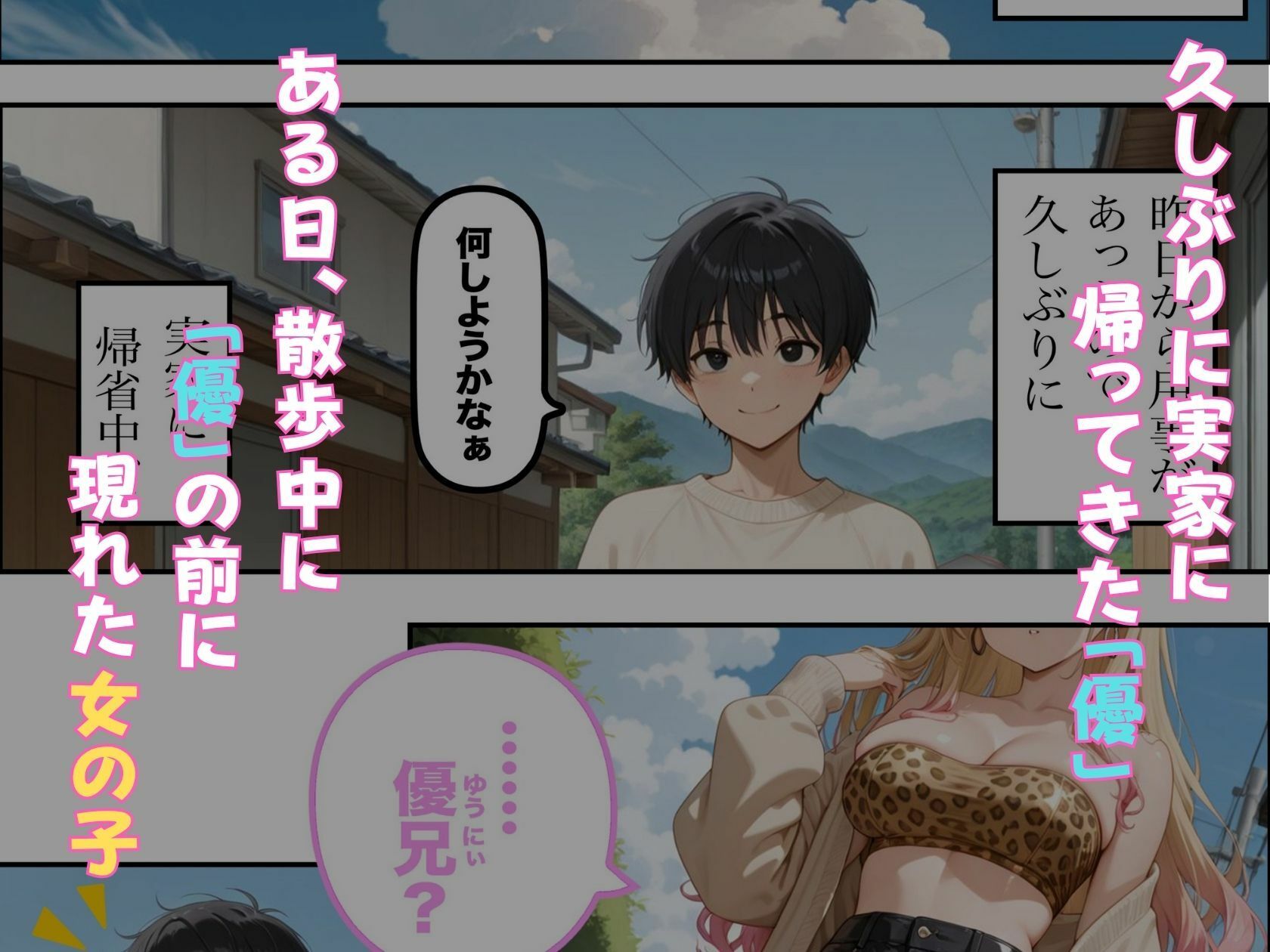 久しぶりに再会した2コ下の地味な後輩がギャルになって俺の実家でXXXする話 - サンプル画像 1