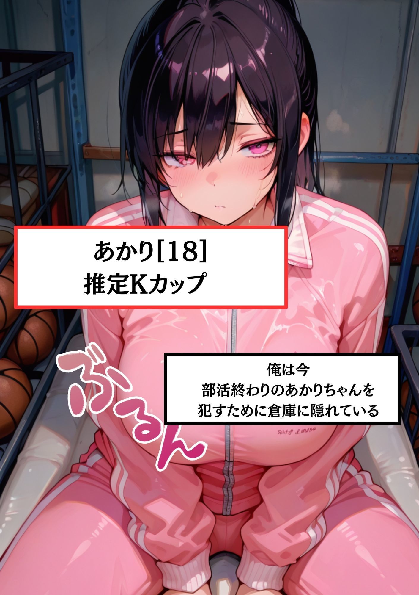 【倉庫で待ち伏せしてJKを襲う】Kカップ痴女のあかり（18）部活終わりの汗だく巨乳のあかりちゃんにこれでもかと射精し、最後にデブおじさんの性欲を分からせの中出し - サンプル画像 1