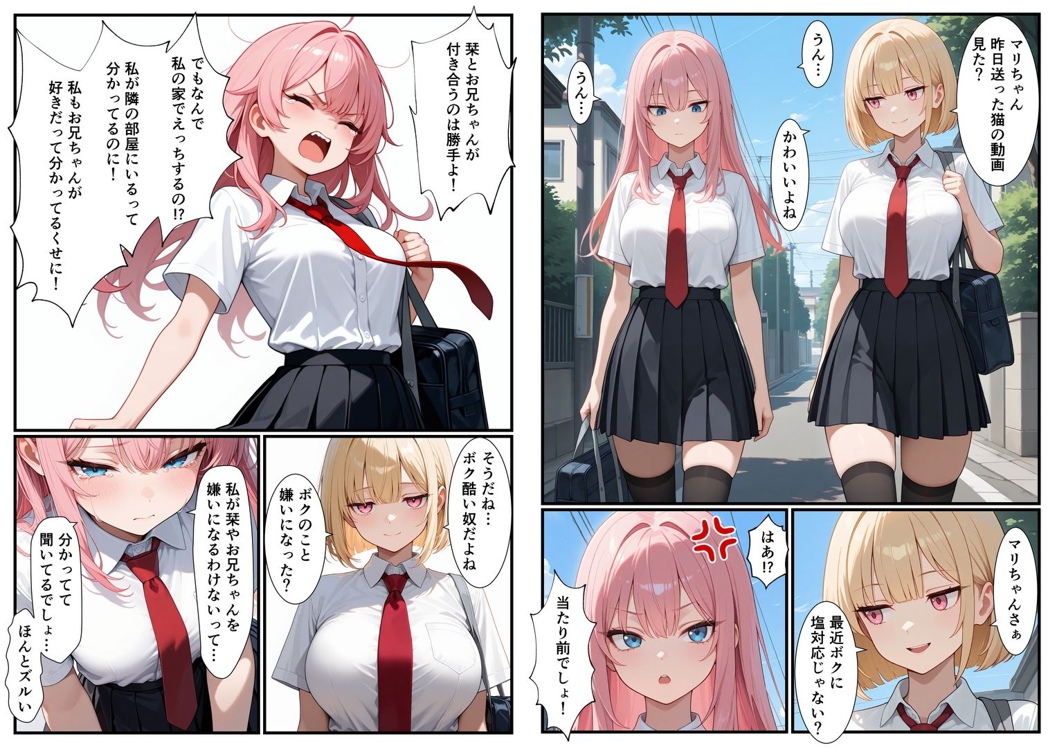 妹×妹の親友×俺  甘々3P - サンプル画像 1