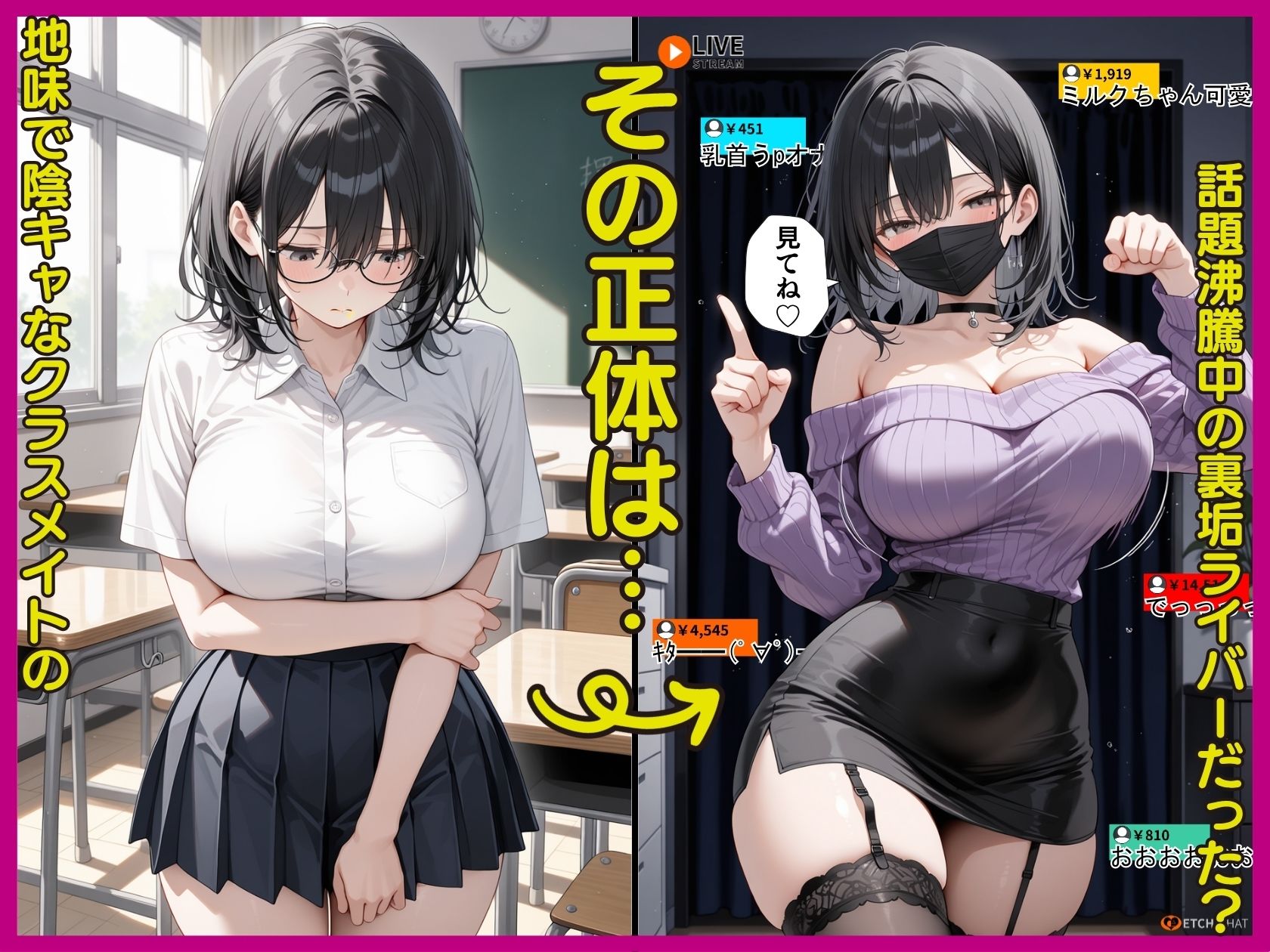 地味陰キャクラスメイトがあたシコ欲全開！！推しの裏垢ライバーだった - サンプル画像 10