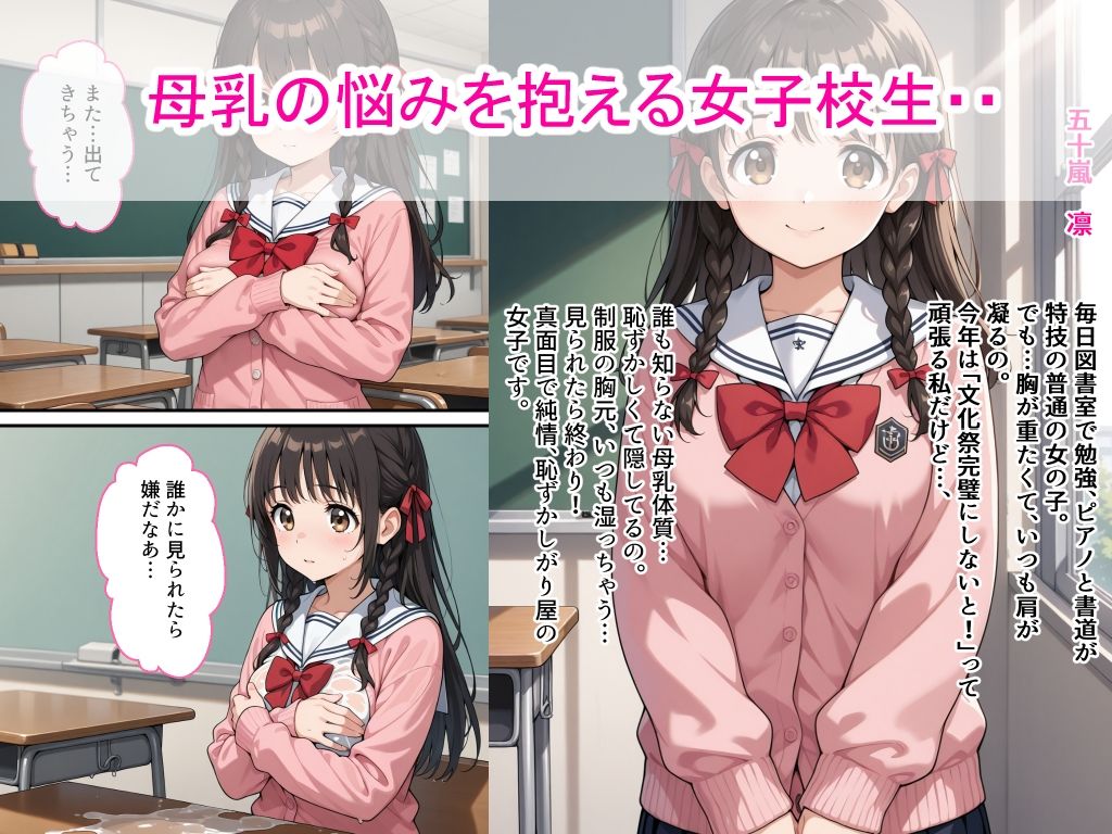 母乳女子校生が男子生徒に弱みを握られ中出し絶頂した話 - サンプル画像 1