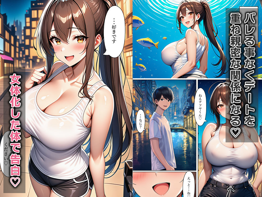 女体化して俺は友達をからかい嘘告白する - サンプル画像 3