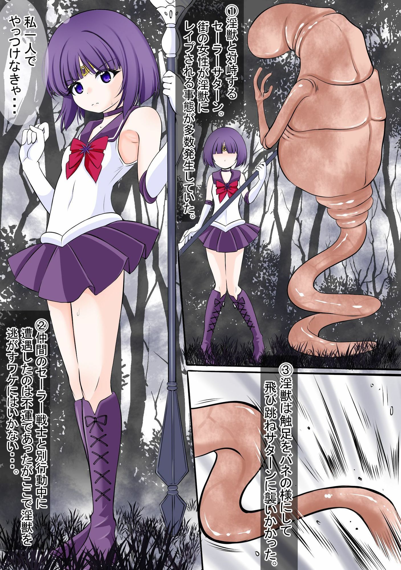 膣から淫獣の身体の一部を植え付けられ淫乱堕ちさせられるセーラ●サターン - サンプル画像 2