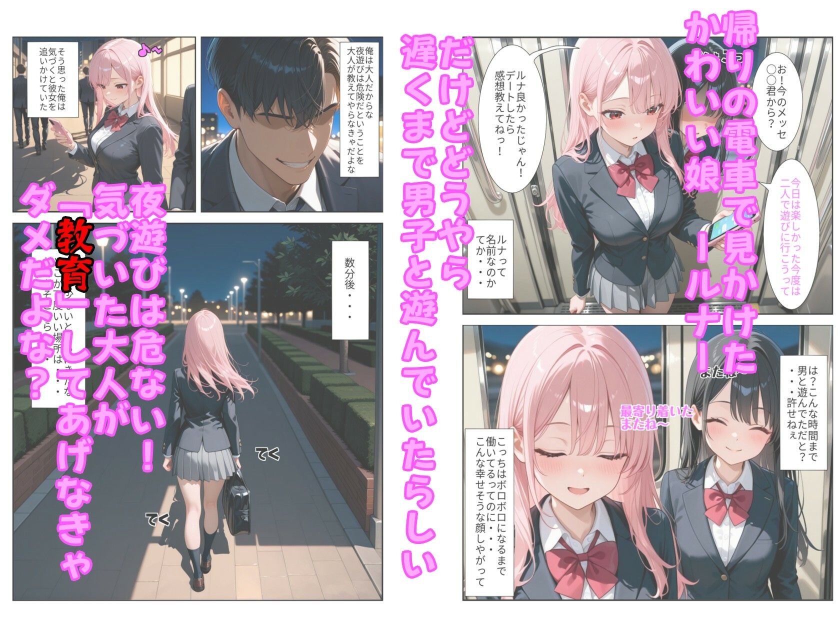 ピンク髪J○を堕として屈服させる話  その1 - サンプル画像 1