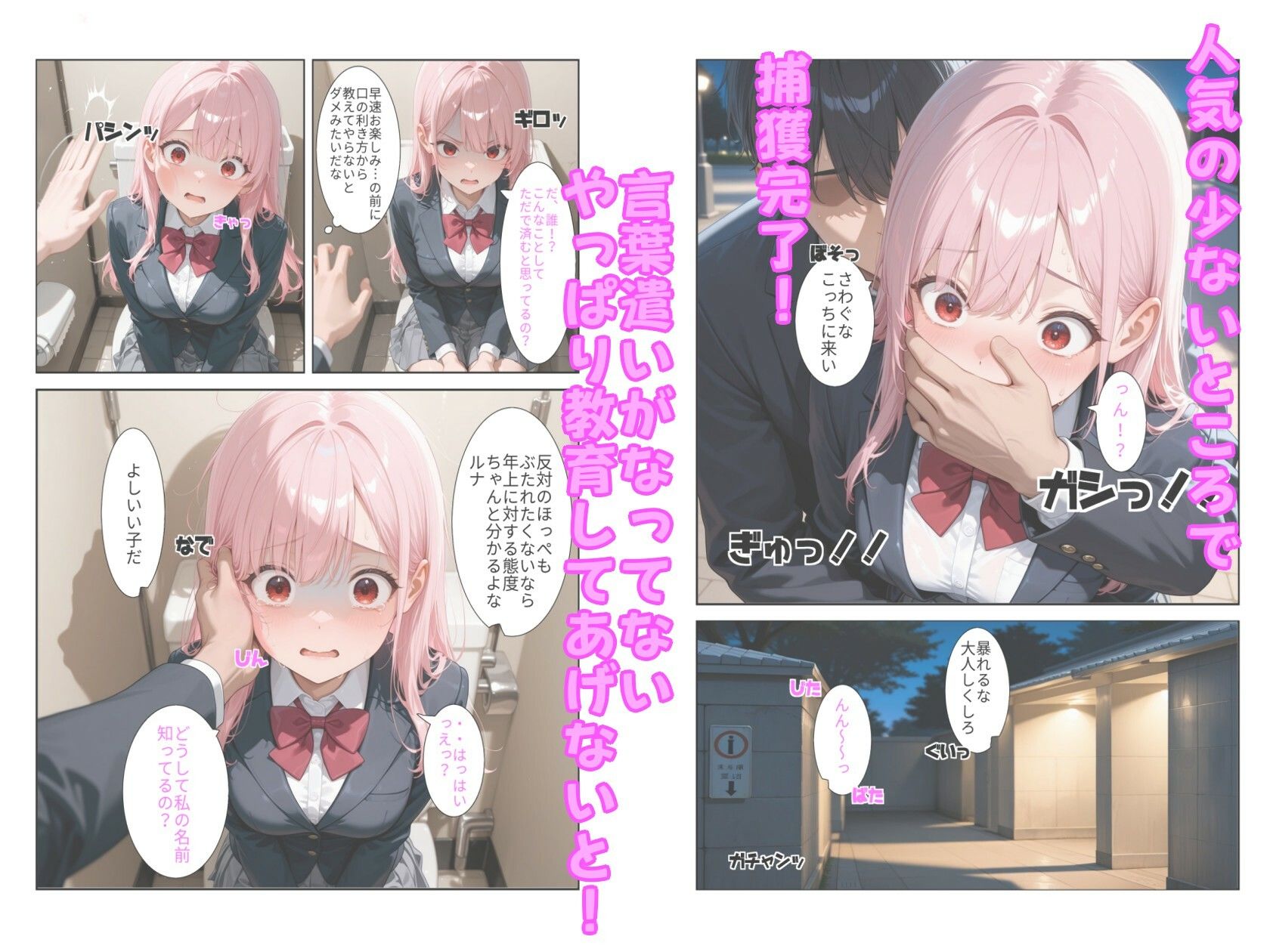 ピンク髪J○を堕として屈服させる話  その1 - サンプル画像 2