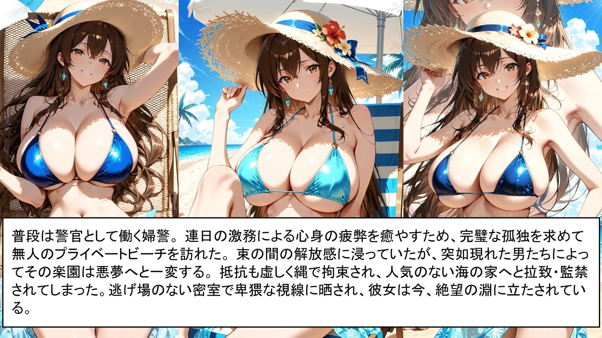 潮騒と緊縛 〜松岡紗季、悪夢の休暇〜 - サンプル画像 1