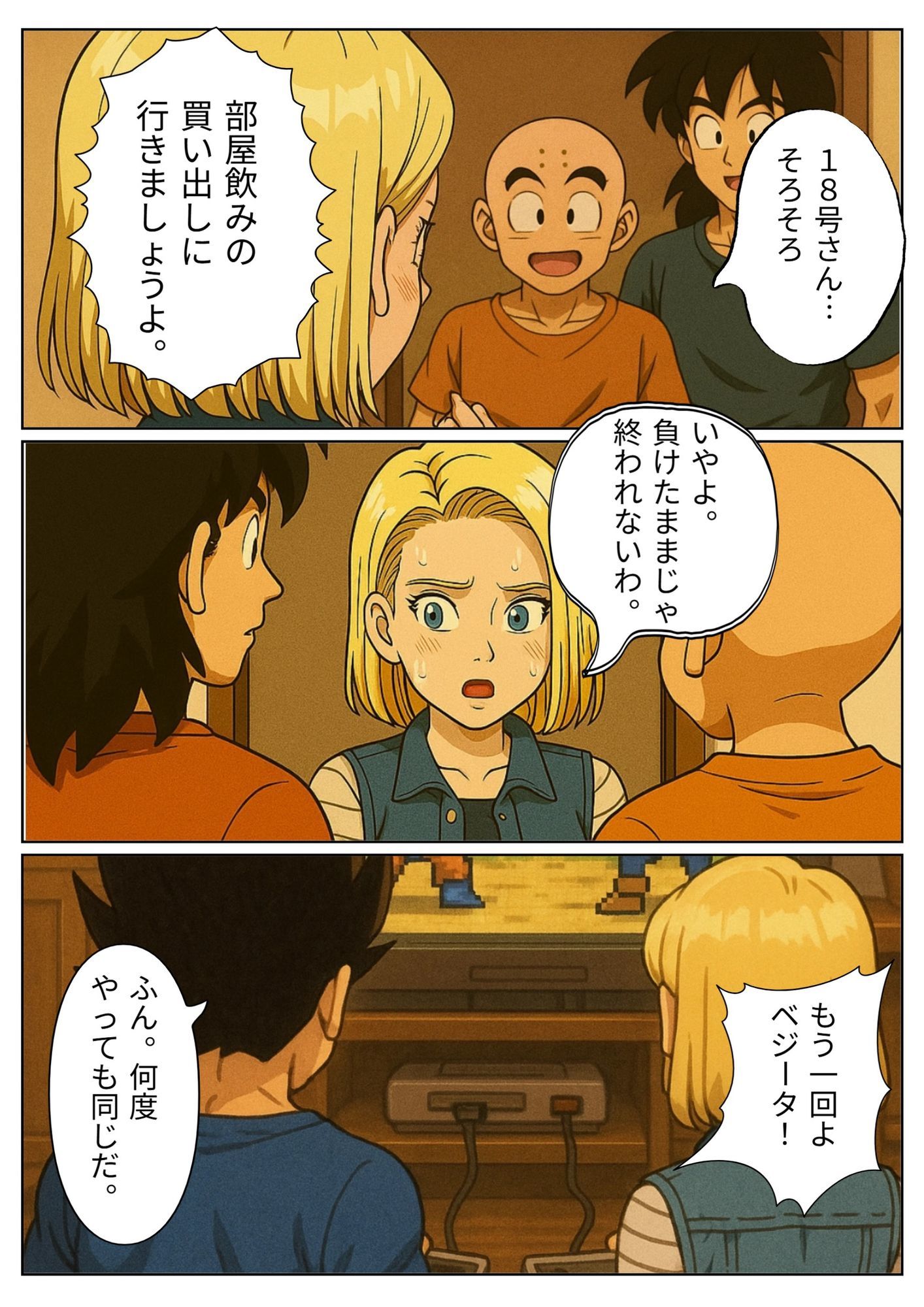 【NTR漫画】 1部屋飲みで二人きり…わずかな時間で寝とられる18号。 帰宅したクリ○ンが寝ている間も朝までサイヤ人とヤリまくり 1 - サンプル画像 3