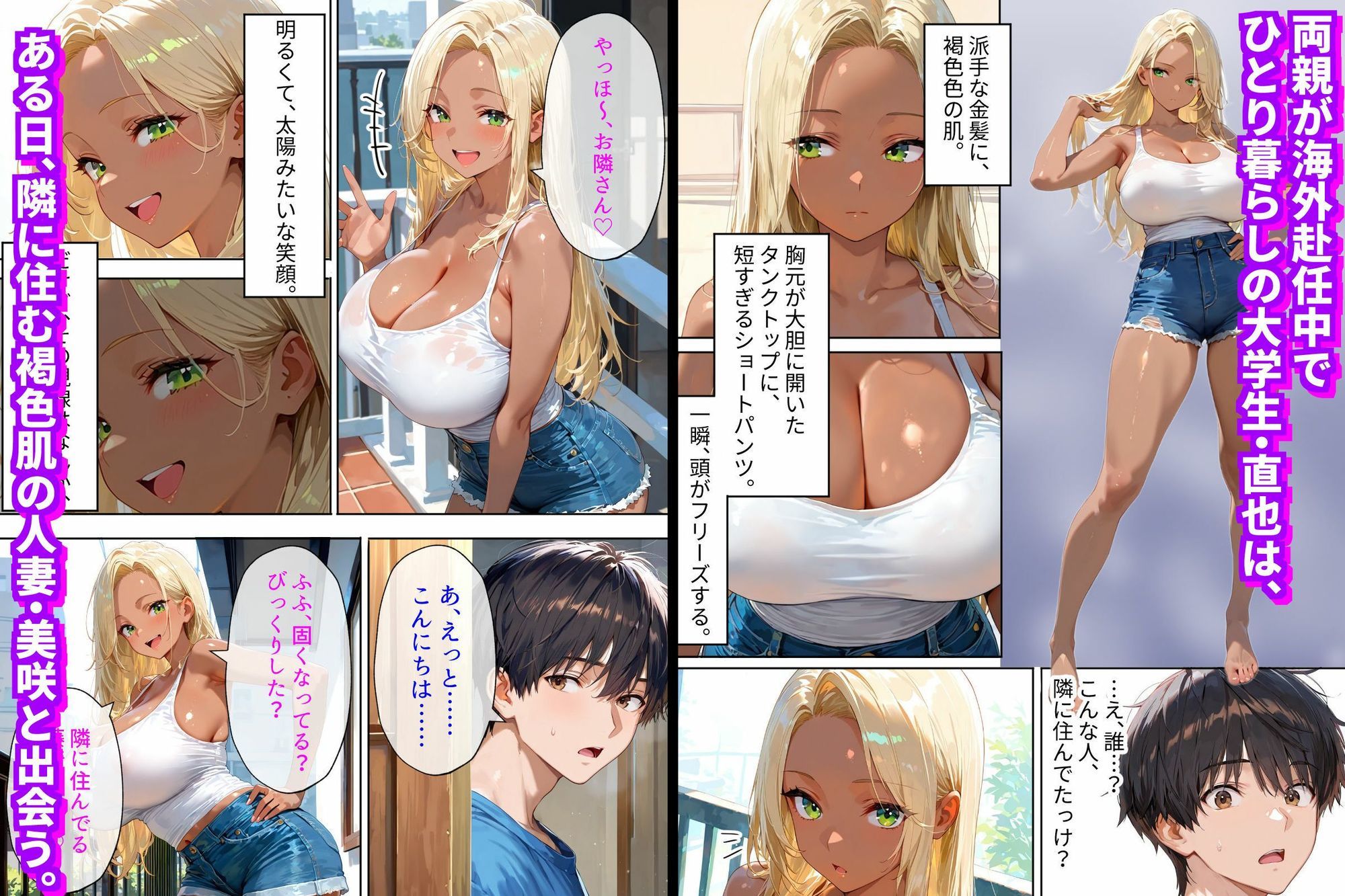 隣の黒ギャル人妻は、寂しがり屋だった。 - サンプル画像 2