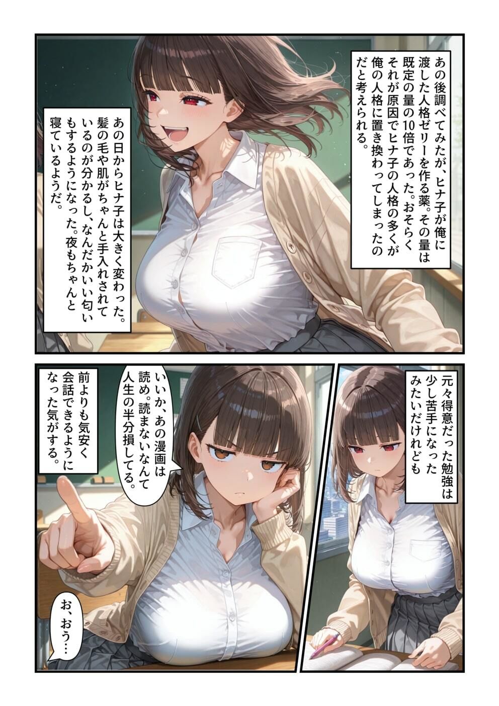 【乗っ取り】告白してきた女に合意で自分の人格ゼリーを飲ませてみた - サンプル画像 5