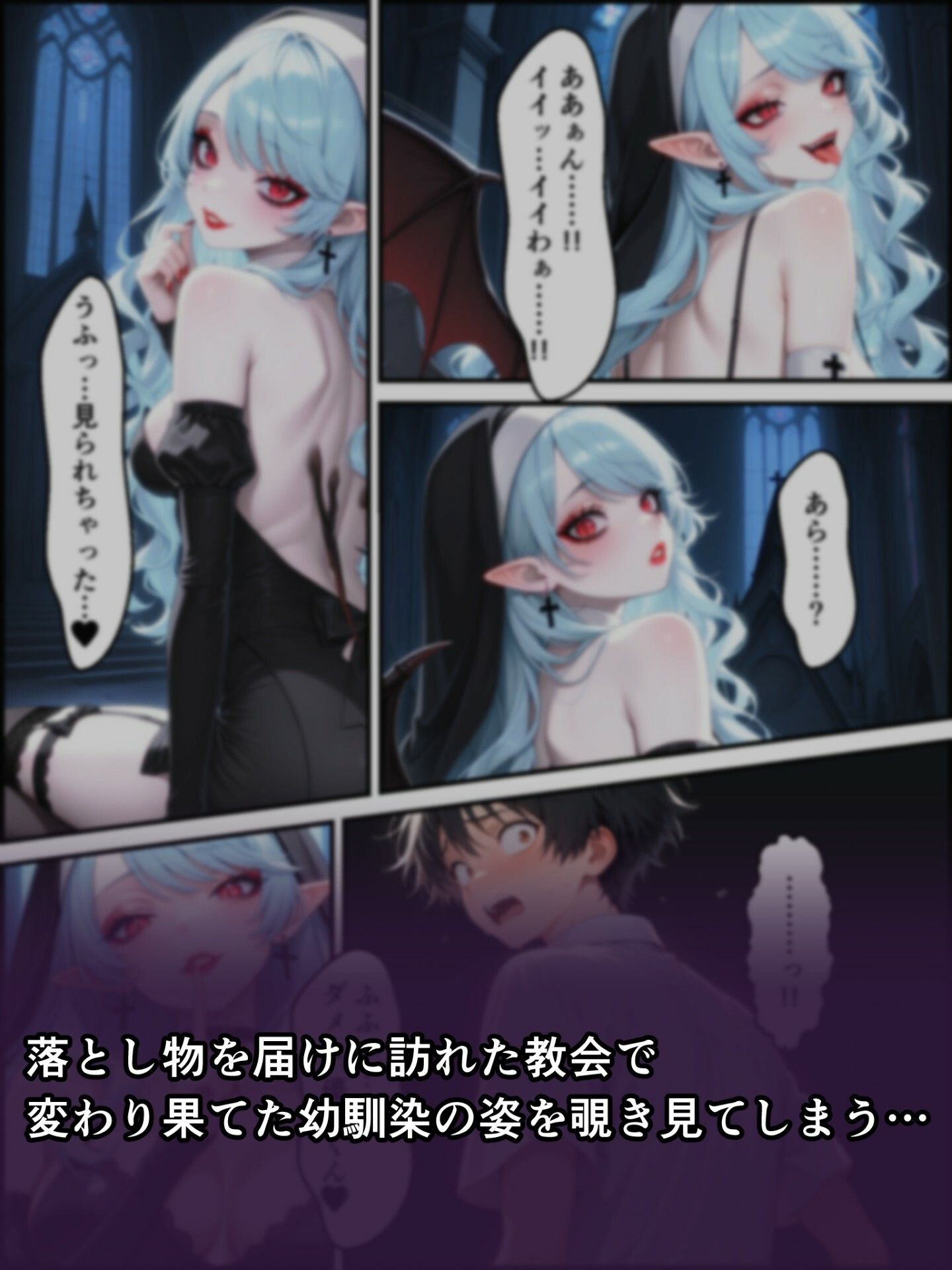 蝕宴のコラプティオ  淫魔シスターの呪いで少女に変えられた幼馴染が、歌の魔力でギャル淫魔に堕ちるまでの10日間 - サンプル画像 2