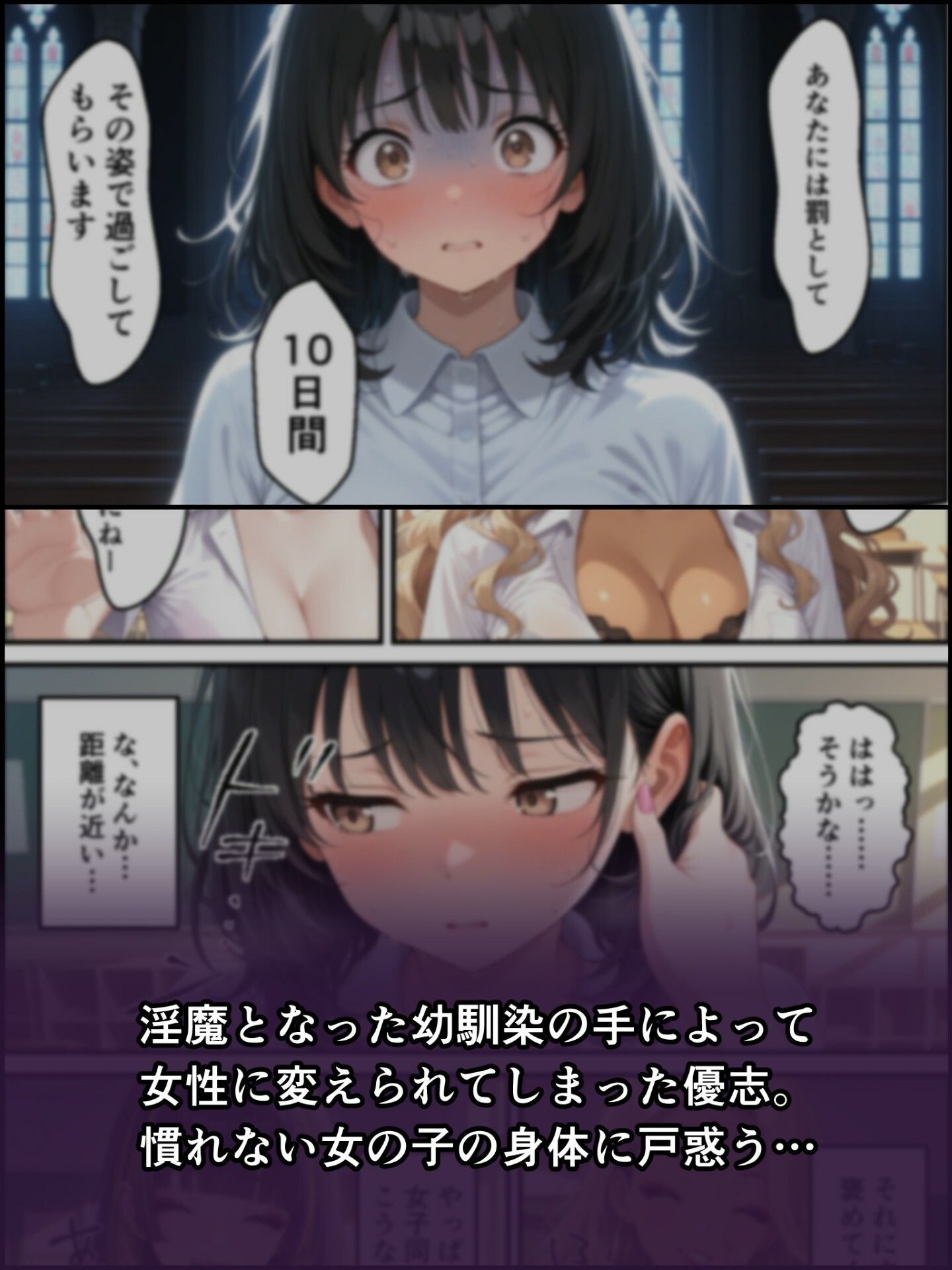 蝕宴のコラプティオ  淫魔シスターの呪いで少女に変えられた幼馴染が、歌の魔力でギャル淫魔に堕ちるまでの10日間 - サンプル画像 3