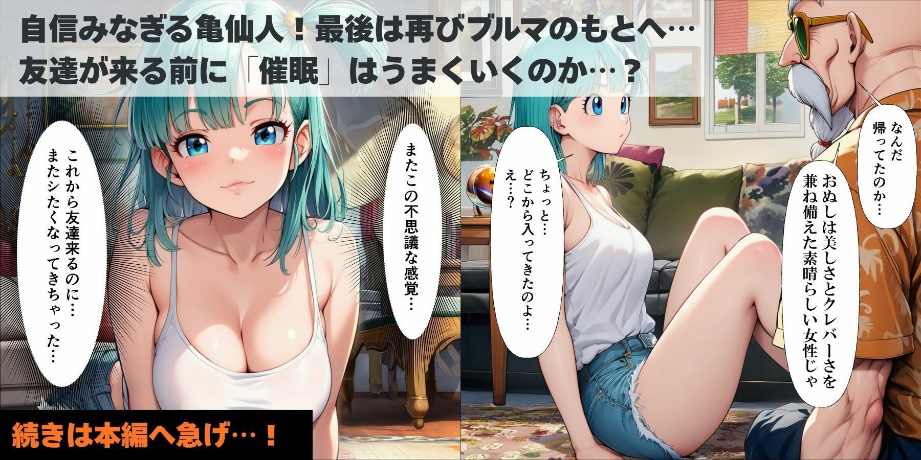 催●エロ亀仙人が痴女ブルマと巨乳ビーデルとランチ（アヘ顔）にイチャラブ中出しえっち - サンプル画像 10