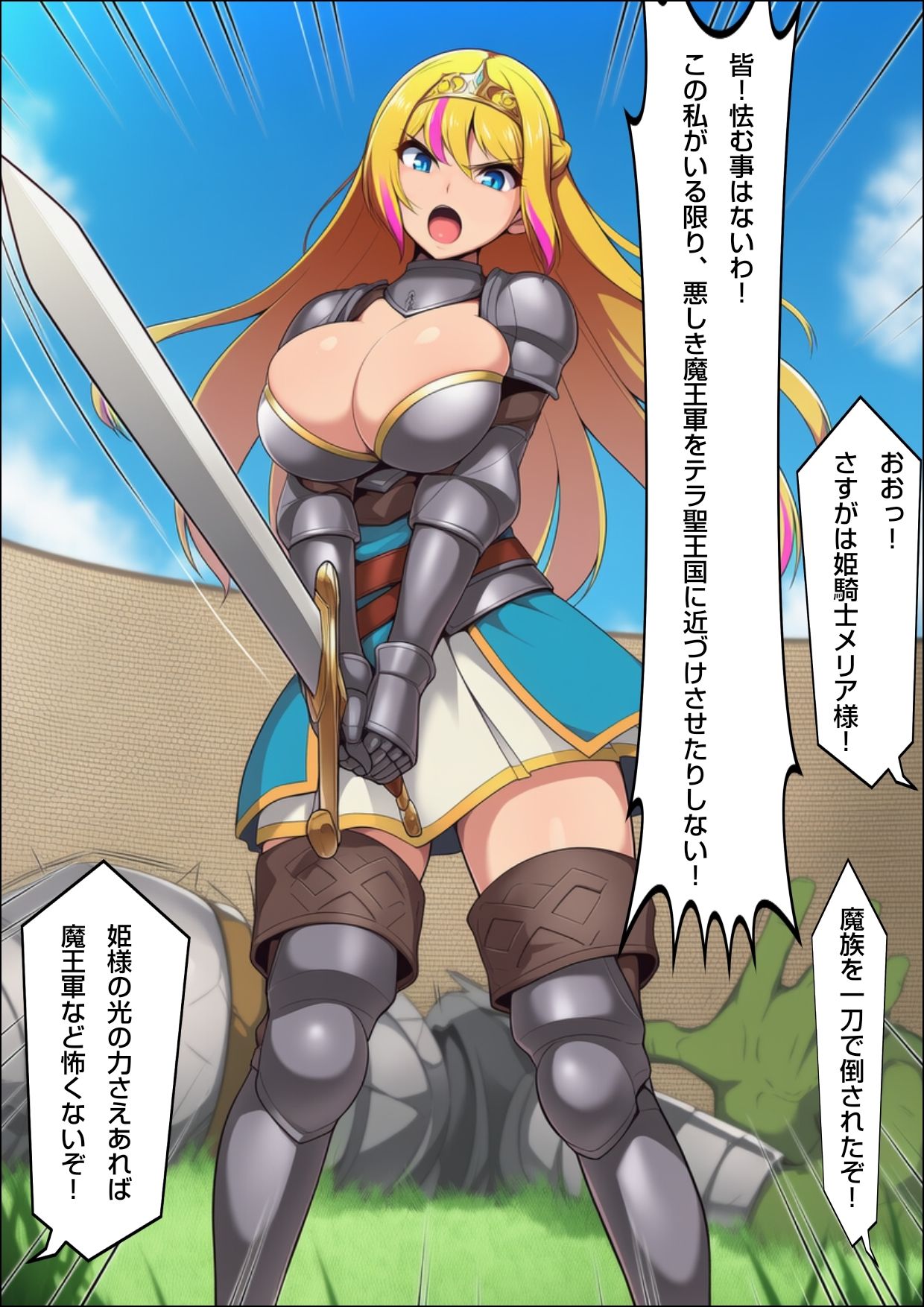 姫騎士  極太挿し敗北宣言 - サンプル画像 1