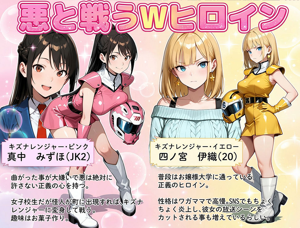 正義の戦隊ヒロイン！無限ハードSEXで戦えないほど快楽依存に調教され悪の組織に完堕ちする！・前編 - サンプル画像 2