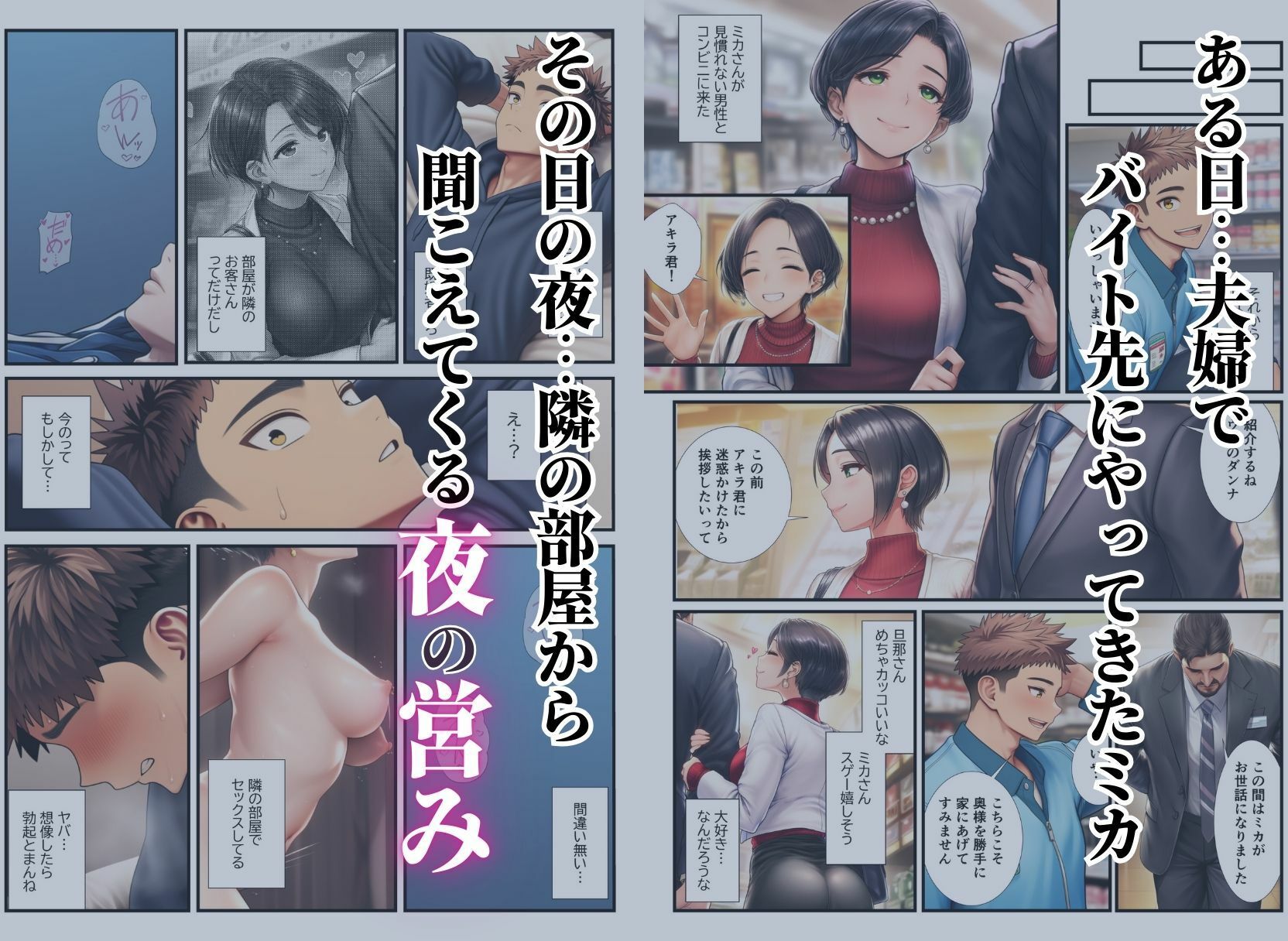 バ先の美人客は隣部屋の人妻熟女〜夫の出張中に朝まで種付けセックスしちゃった話〜 - サンプル画像 3