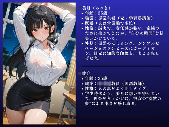 【ダメぇぇぇ！！】開放的な人妻 美月（35）〜NTR快楽不倫セックス in 教室〜 - サンプル画像 2