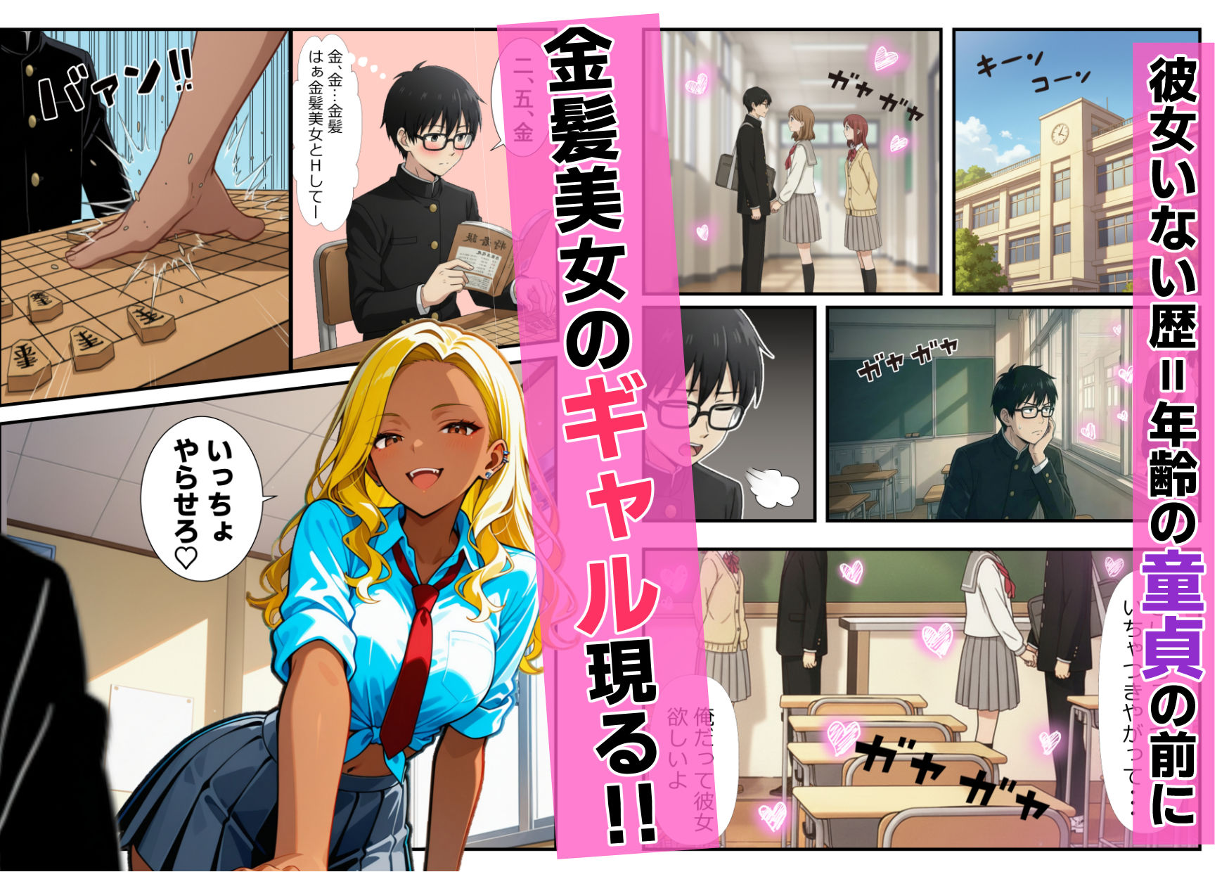 ただの童貞じゃない！？未来の将棋名人の竜王級巨根チンポが暴走！舐めプギャル連続絶頂イキ - サンプル画像 1