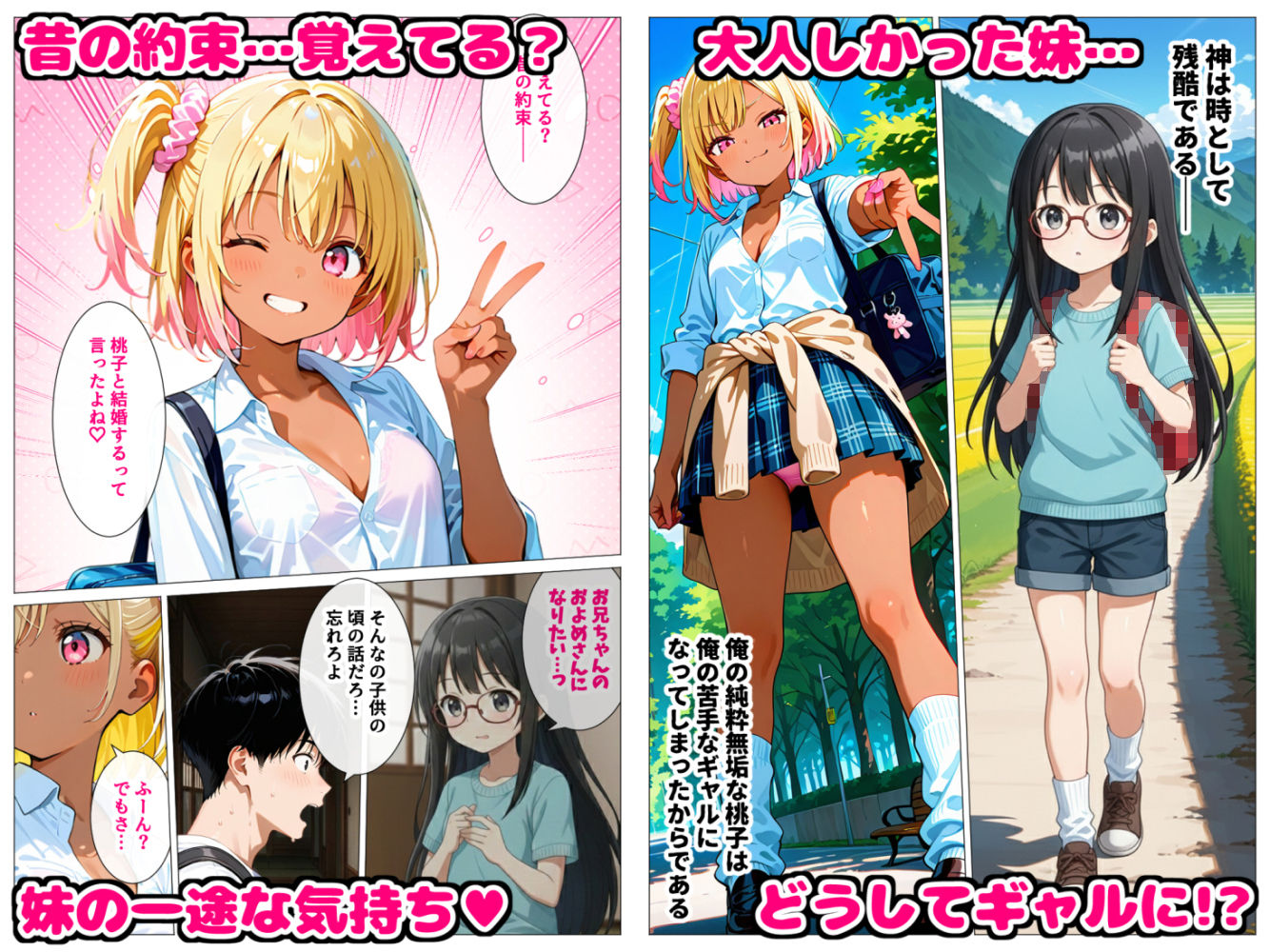 久々に帰省したら清楚だった妹が淫乱ギャル化してて…禁断の兄妹中出しセックスで絶頂する話 - サンプル画像 2