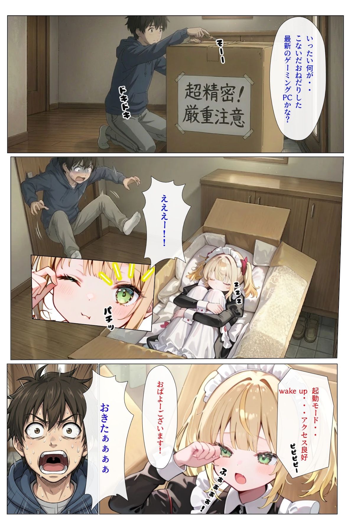 うちのアンドロイドはお腹をつまむと『にゃ〜』と鳴くんだが - サンプル画像 1