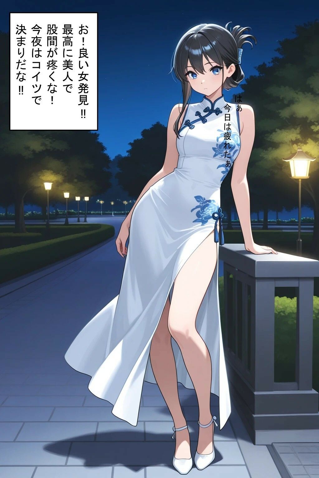 路地裏の一夜 1  （はーと）チャイナドレス美女を強襲（はーと） - サンプル画像 1