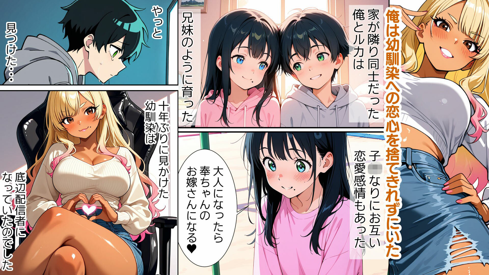 【投げ銭NTR】幼馴染は黒ギャル底辺配信者・成金野郎との濃厚SEX実況中・泣きながらも勃起してシコってしまう - サンプル画像 1