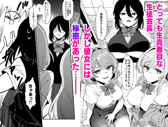 ふたなり生徒会長は双子のオモチャ - サンプル画像 1