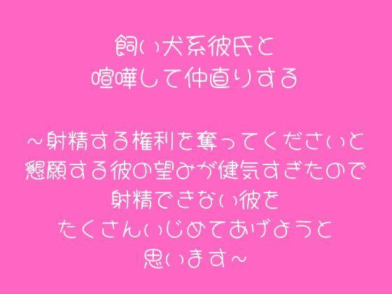 飼い犬系彼氏と喧嘩して仲直りする〜射精する権利を奪ってくださいと懇願する彼の望みが健気すぎたので射精できない彼をたくさんいじめてあげようと思います〜