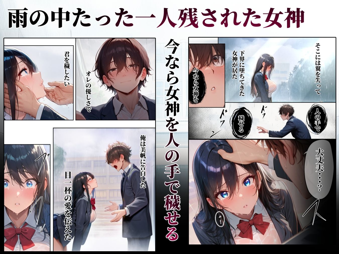 同じクラスの巨乳黒髪女神の心に空いた穴をオレの穢れた巨根でアナウメする話 - サンプル画像 4