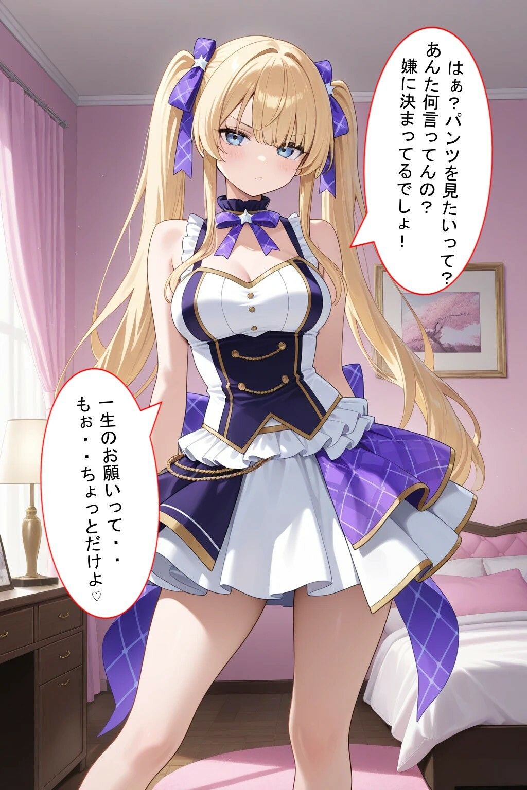 パンツ見せてと頼んだら恥じらい見せてくれた！そしたらぶっかけないと失礼だよね！＊軽蔑ジト目頂きました〜 - サンプル画像 1