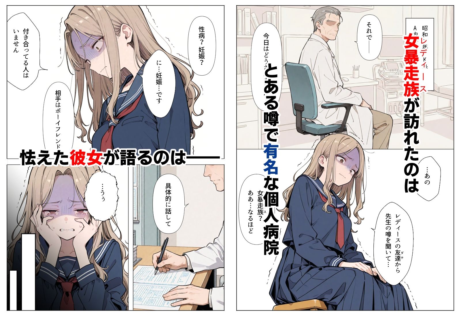 輪●されたあと、医者に追姦される女暴走族 - サンプル画像 1