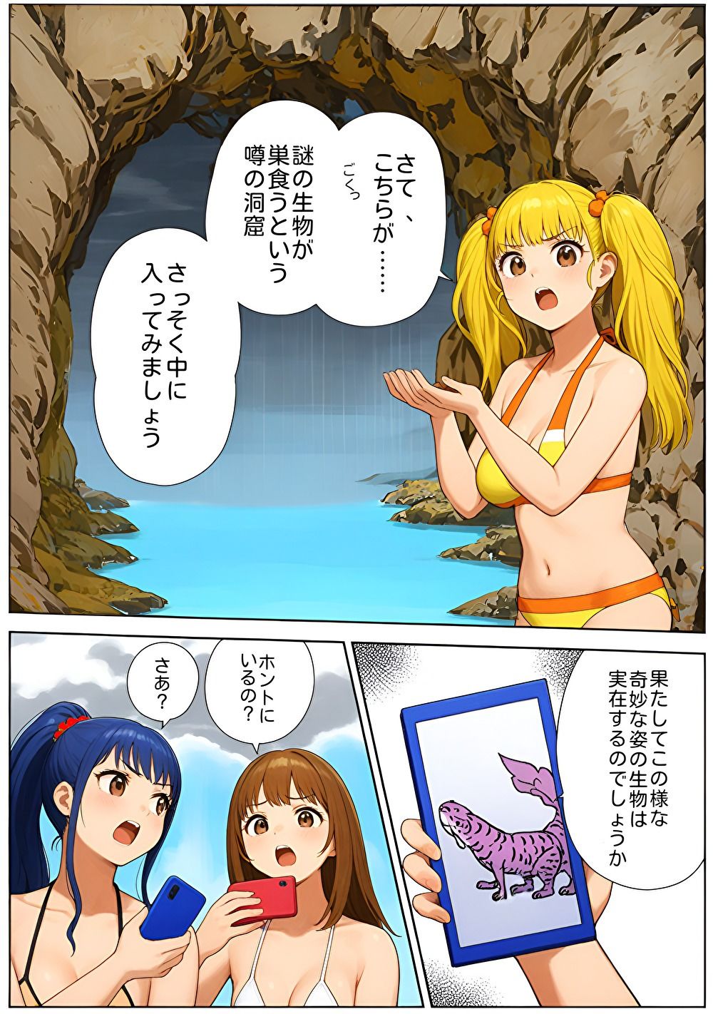 海辺のホラー -キモイ蟲が口の中に！- - サンプル画像 1