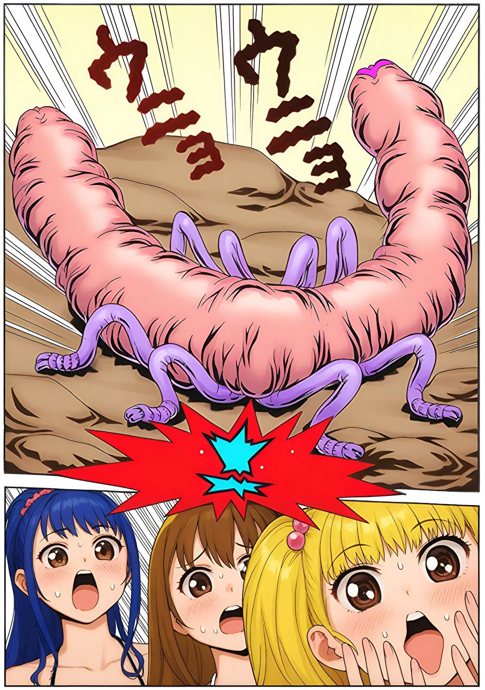 海辺のホラー -キモイ蟲が口の中に！- - サンプル画像 2