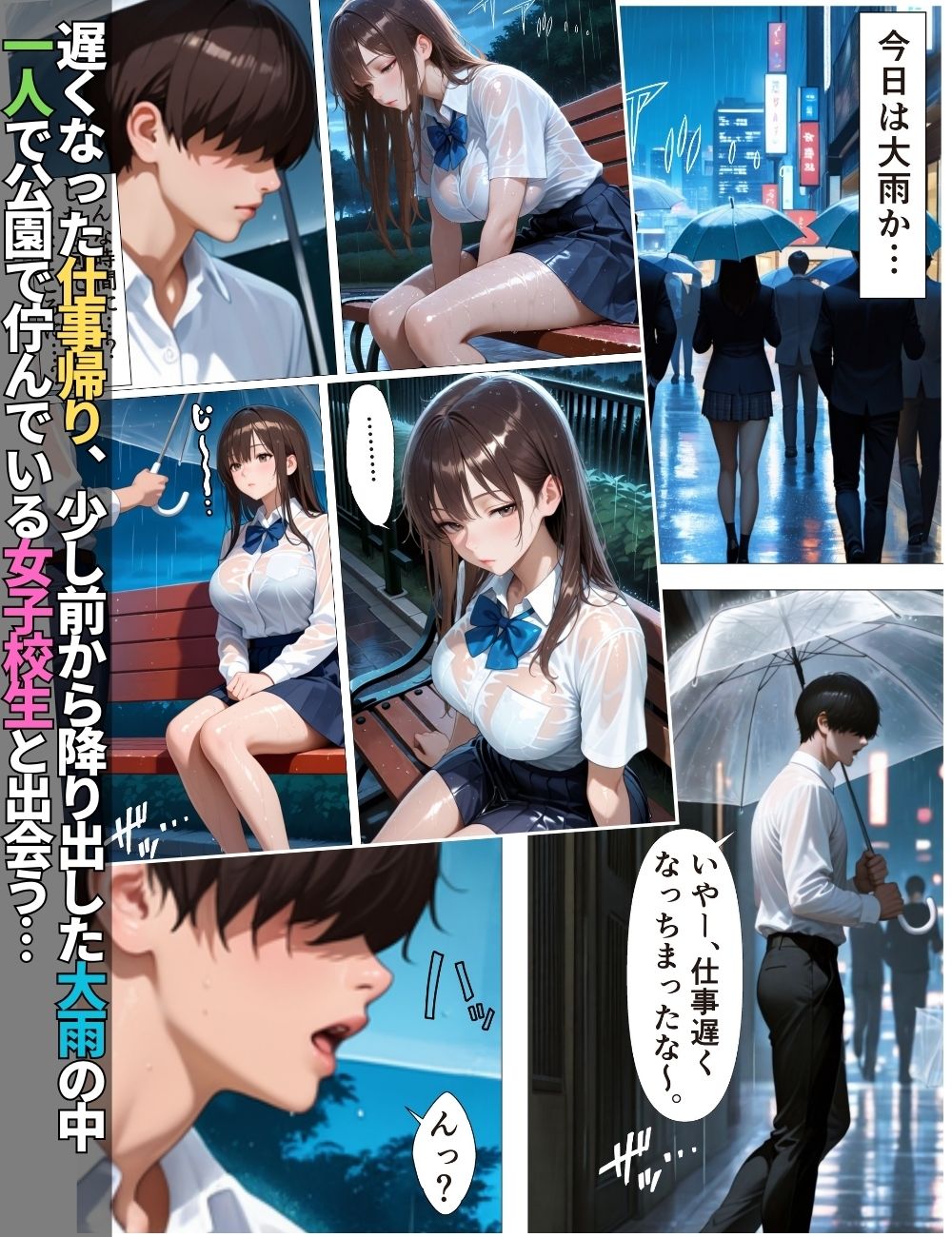 雨の日に家出少女を拾ったらお礼に精子空っぽにしてもらった話【コミック】【女子校生】【中出し】【誘惑】【ご奉仕】 - サンプル画像 1