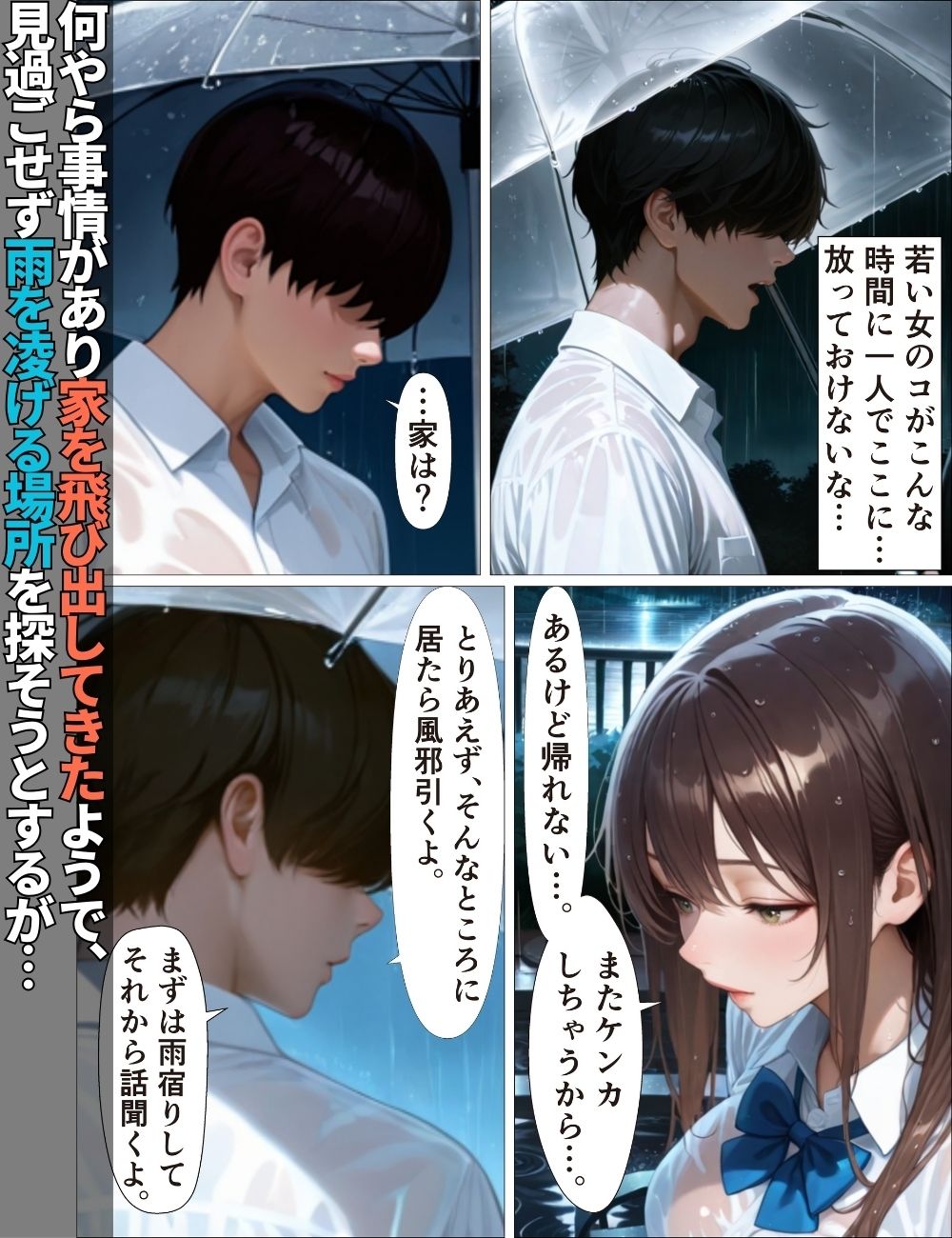 雨の日に家出少女を拾ったらお礼に精子空っぽにしてもらった話【コミック】【女子校生】【中出し】【誘惑】【ご奉仕】 - サンプル画像 2