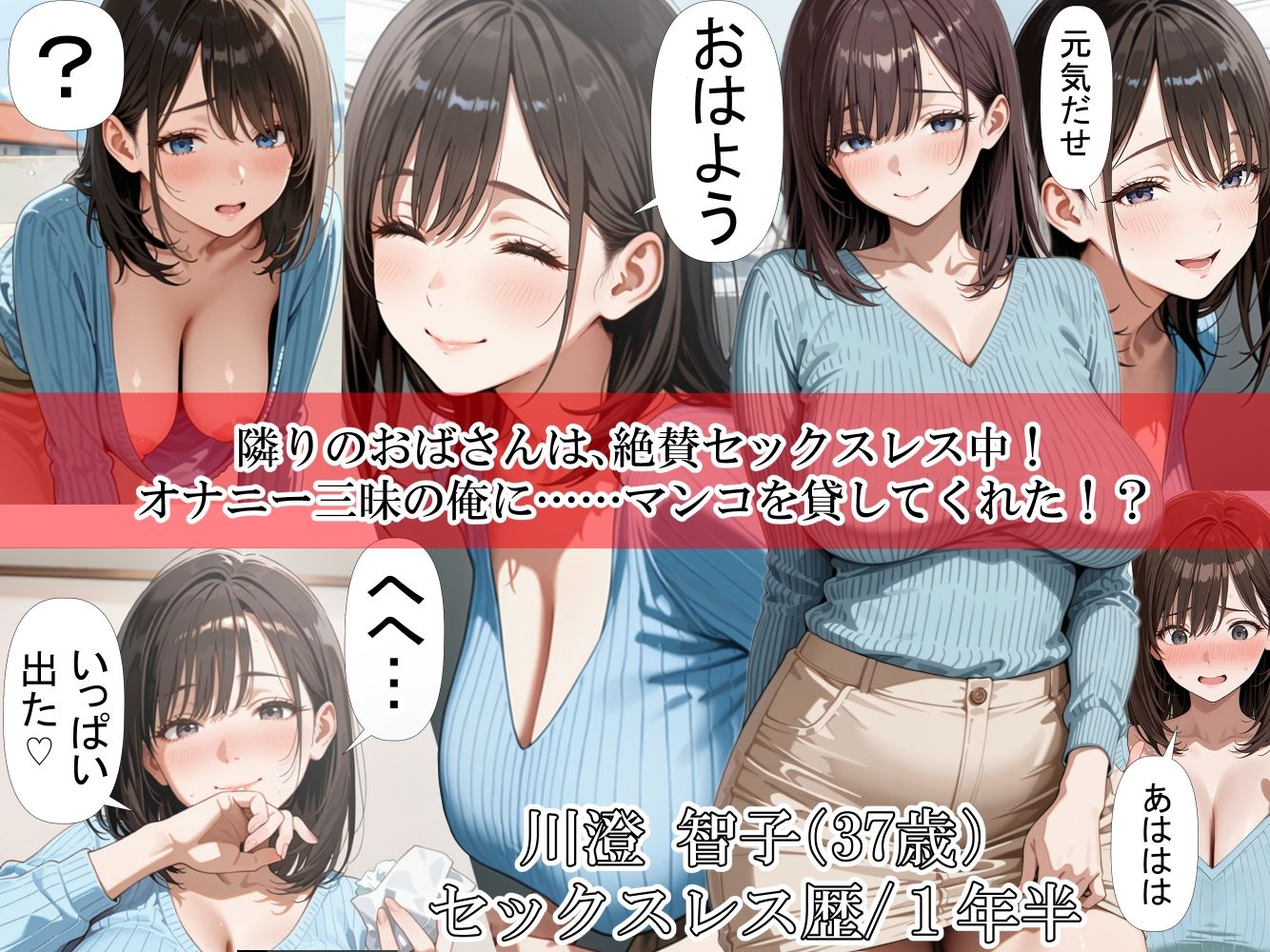 隣りのおばさん、マンコ貸してくれる。 おば肉にピュッピュしてたら俺のマンコになるって全力で媚びてきた - サンプル画像 1