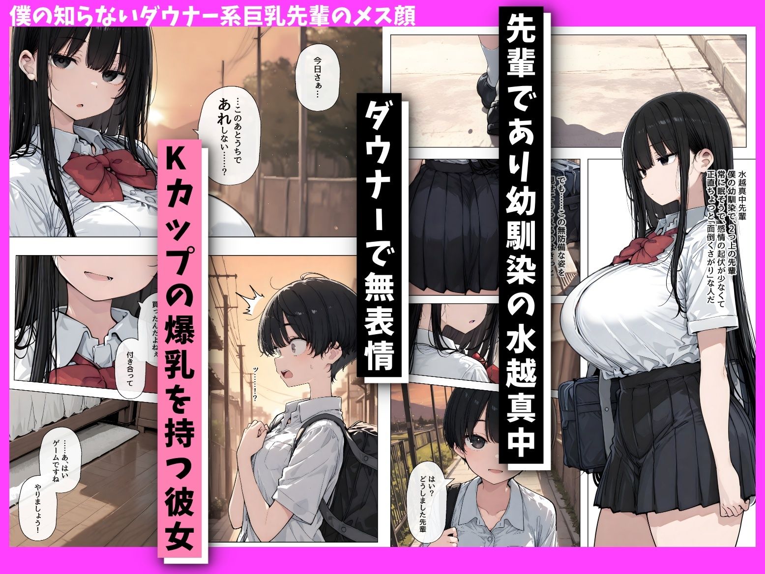 僕の知らないダウナー系巨乳先輩のメス顔 〜僕の前では無表情なのに生意気な後輩に巨乳鷲掴みにされながらガン突きされてアヘ顔晒してる - サンプル画像 1
