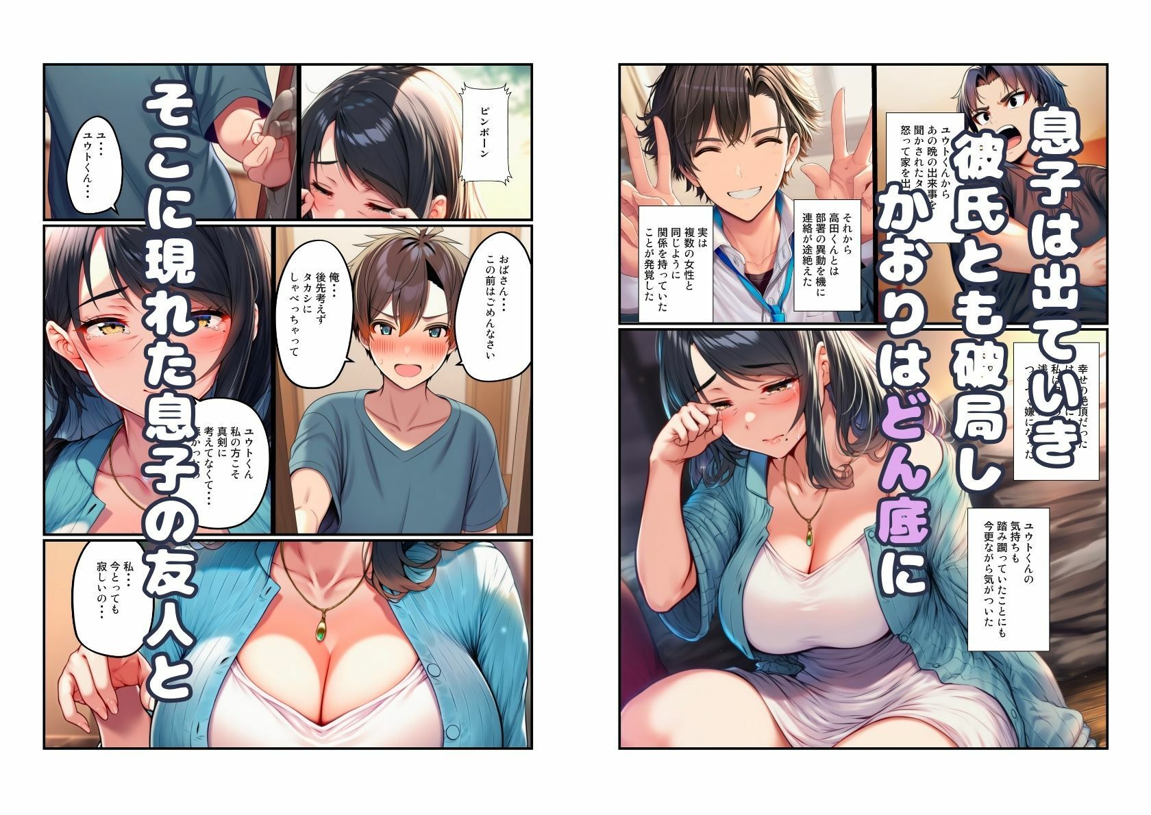 オナニー覗かれシンママ（48）が息子の友人と中出しセックス - サンプル画像 9