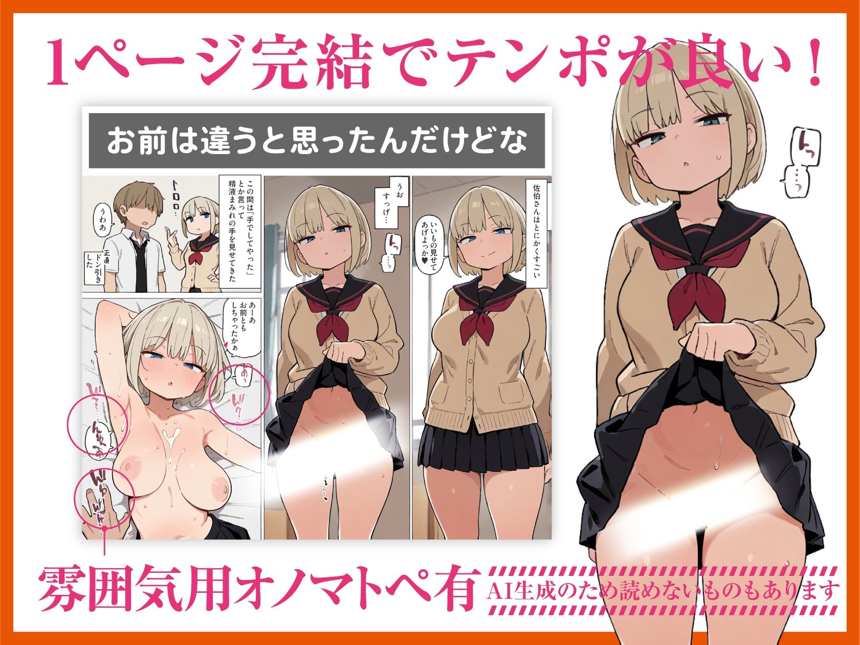 垂れ巨乳1ページ完結漫画集 - サンプル画像 2