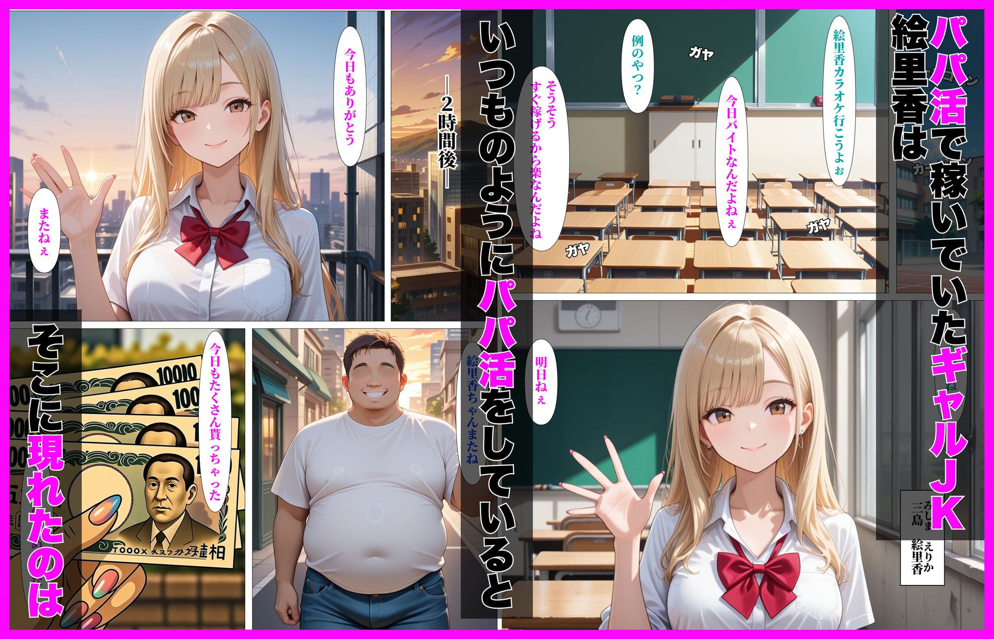 パパ活ギャルJKはきもおじ先生の生オナホになった話 - サンプル画像 1