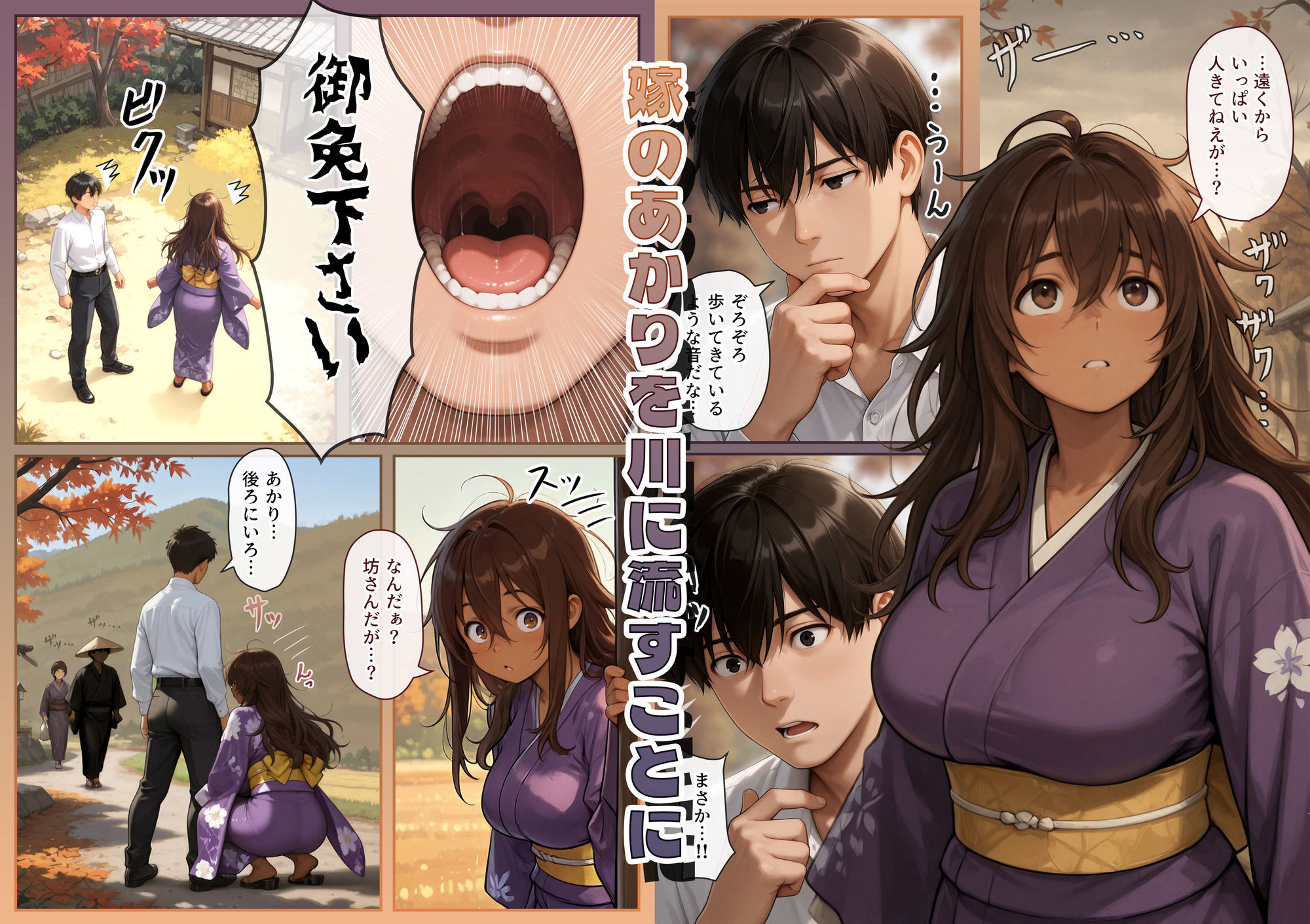 『明治助平浪漫譚』生贄にされた爆乳女は緊縛されてぬれぬれに、儀式はこれでヲハリ。「ムカサリ流し〜ヲハリ編」 - サンプル画像 3