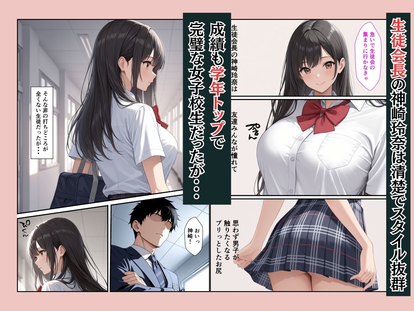 赤点取った清楚な生徒会長を自宅で性指導したらメス堕ちした話 - サンプル画像 1