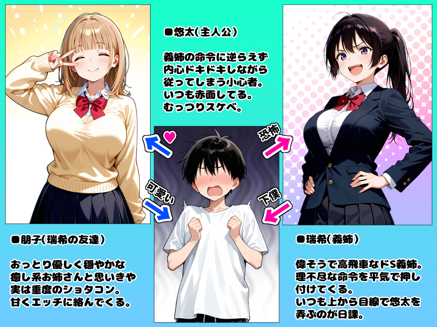 義姉とその友達に童貞だと笑われて流れで筆おろしされることになったが まさかの絶倫発動で逆転わからせ連続中出しセックスした話 - サンプル画像 1