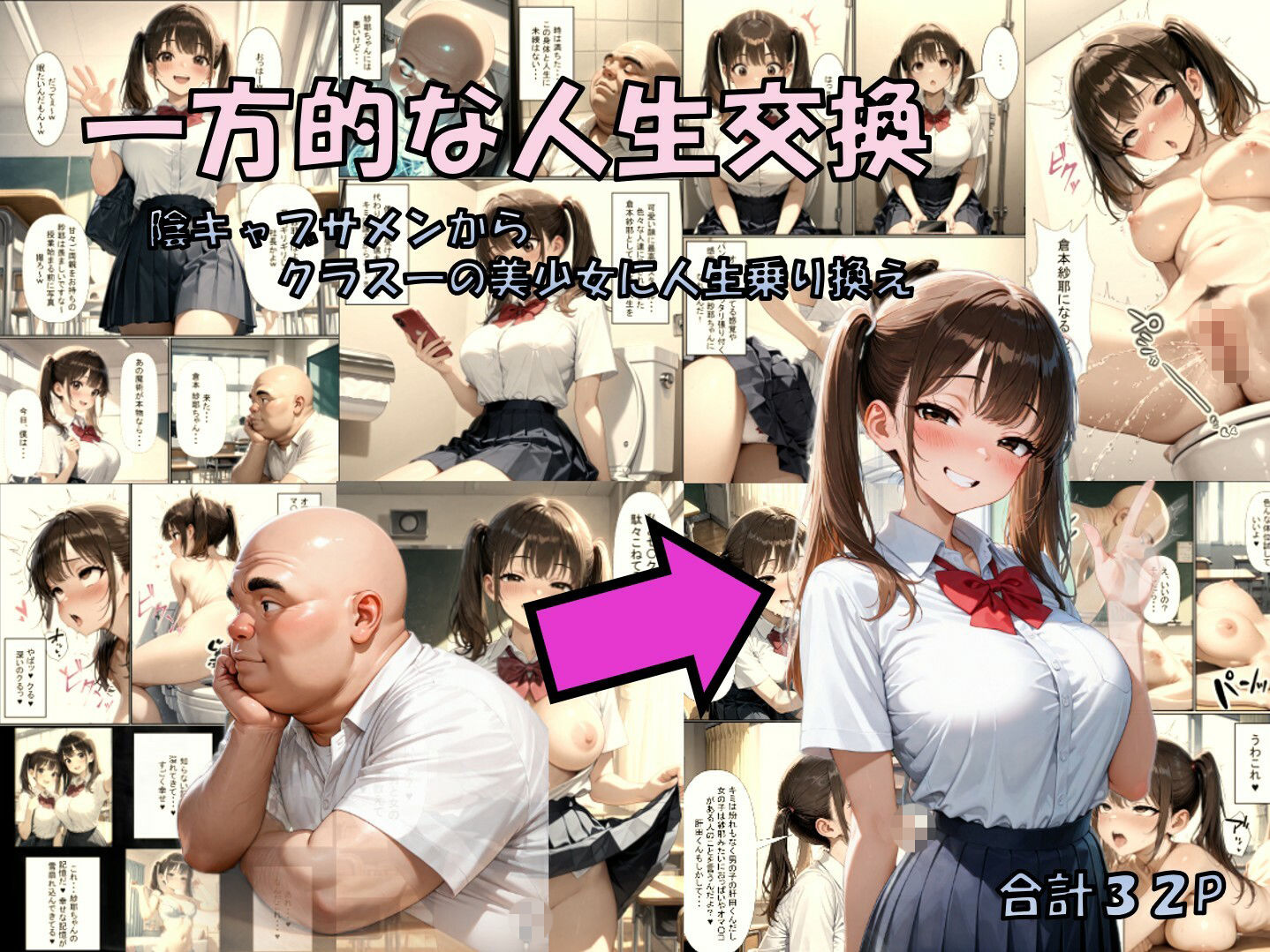 一方的な人生交換〜陰キャブサメンから クラス一の美少女に人生乗り換え〜 - サンプル画像 1