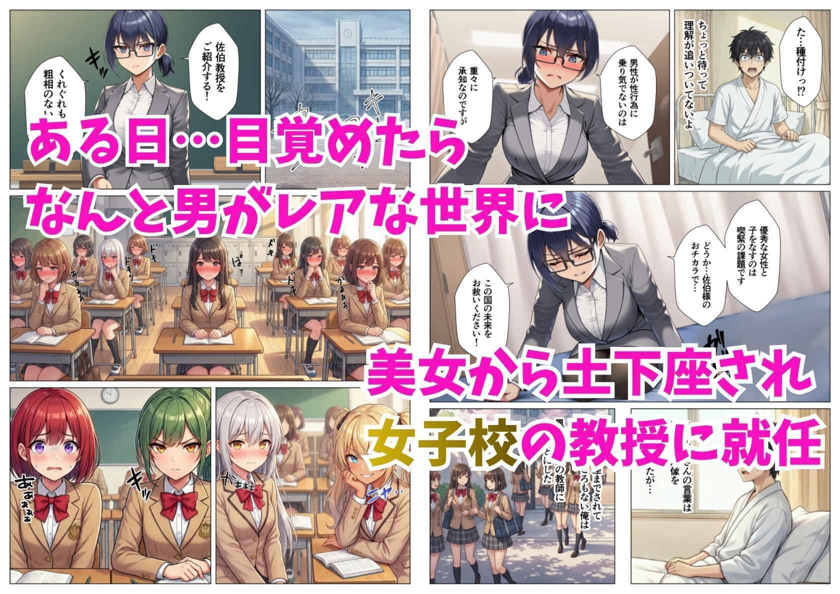 貞操逆転ハーレム！転生したら女子校の性担当教師だった件 - サンプル画像 1