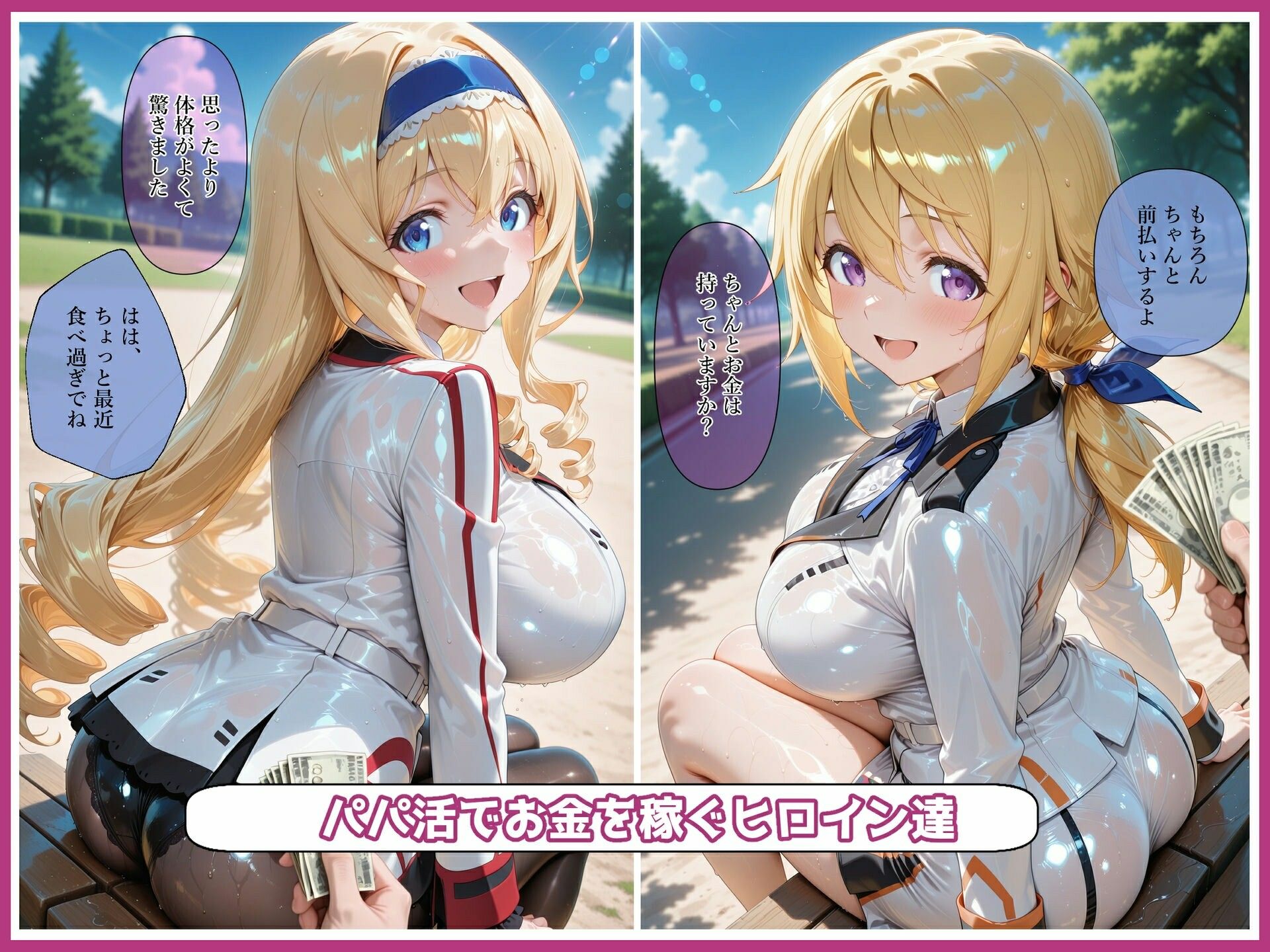 パパ活ヒロインと膣内射精えっちする話  I・〇編  シャルロッ〇・デュノア＆セシリ〇・オルコット - サンプル画像 2