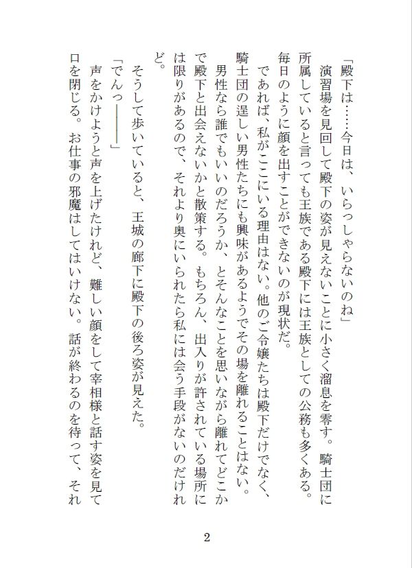王子の婚約者の座を狙う侯爵令嬢と騎士団副団長の秘めた想い - サンプル画像 2